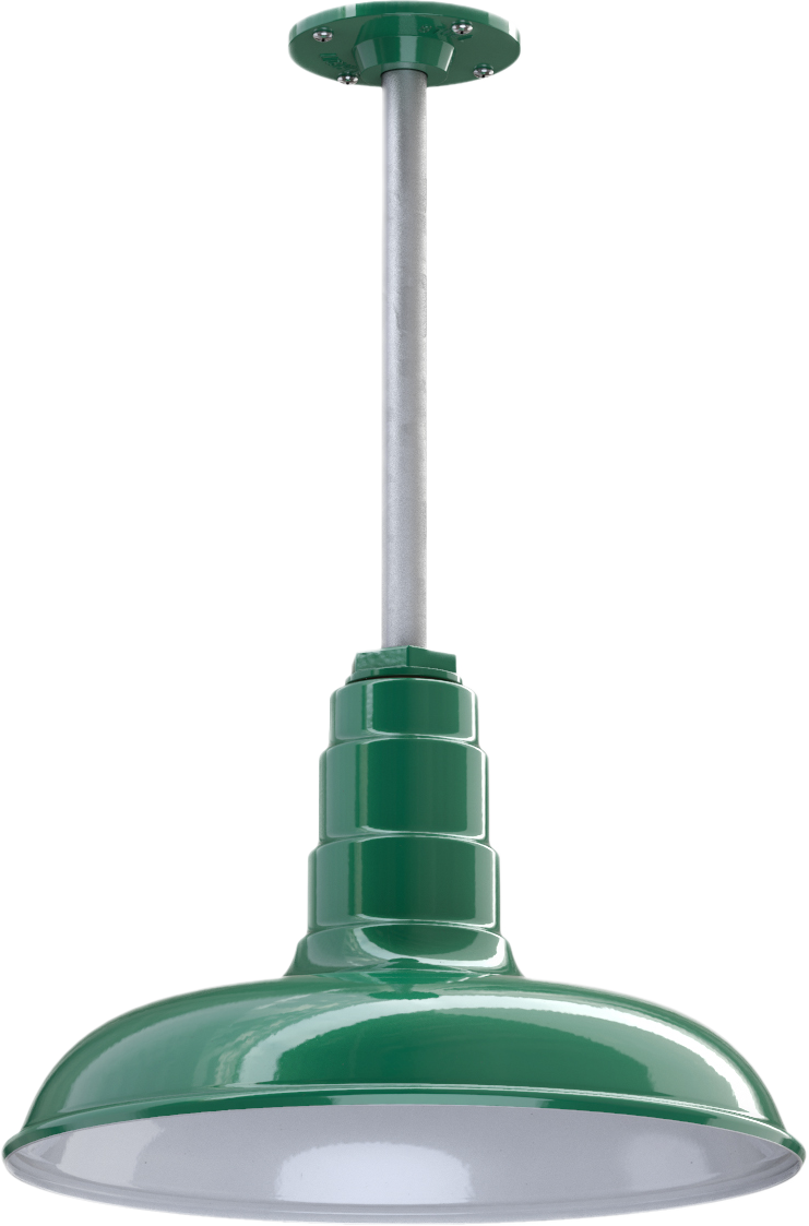Malibu Color Green Interior Color White with a 12" Galvanized Stem